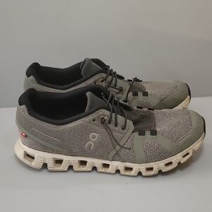 On Running Olive and Beige Athletic Shoes